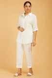 Classic White Chevrons Pants - Cyan India