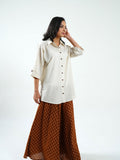 Cotton linen shirt - Cyan India