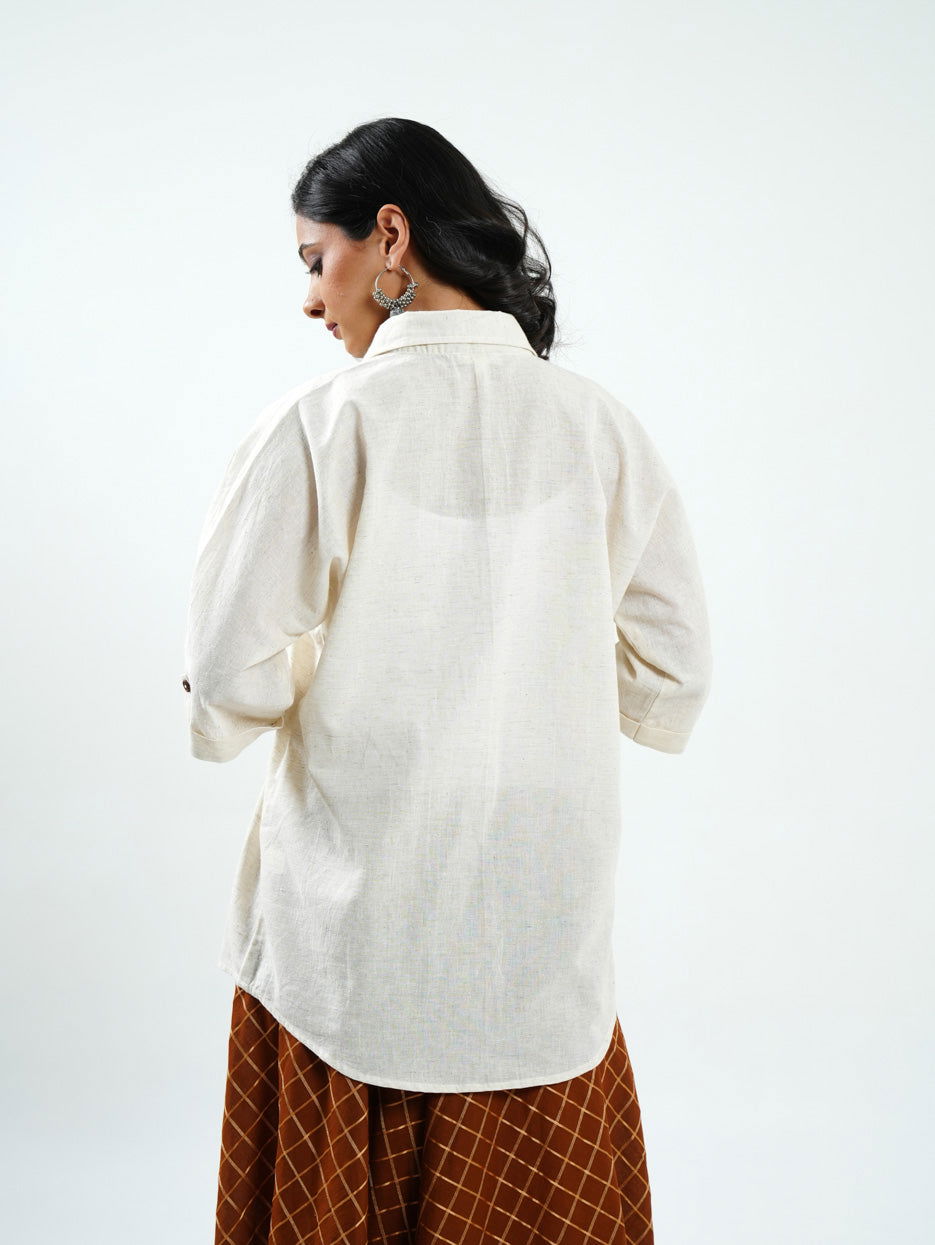 Cotton linen shirt - Cyan India