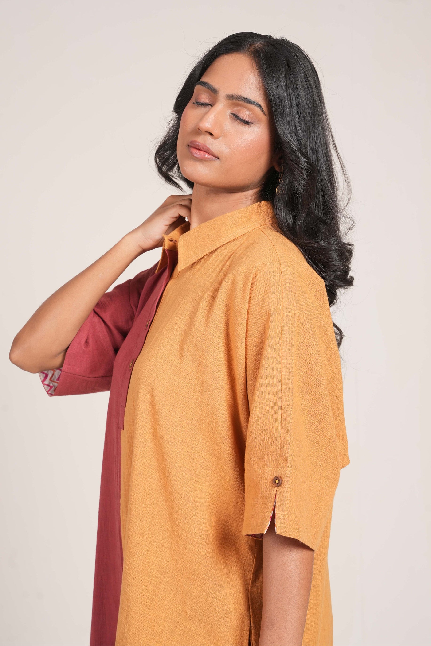 Raw Earthy Premium Cotton Comfort Kurta with Cotton Linen Palazzo