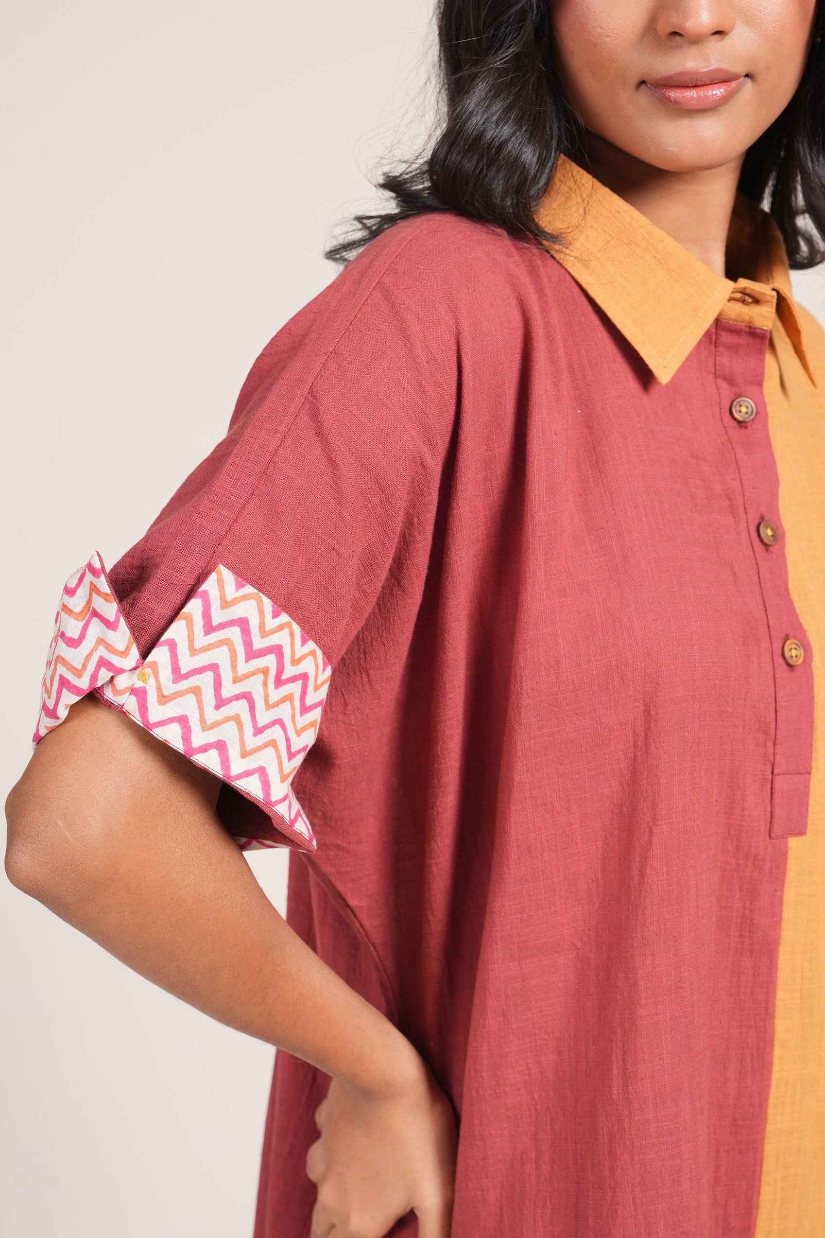 Raw Earthy Premium Cotton Comfort Kurta with Cotton Linen Palazzo