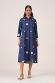 Indigo Classics Polka Dots Shirt Dress