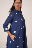 Indigo Classics Polka Dots Shirt Dress