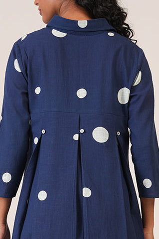 Indigo Classics Polka Dots Shirt Dress