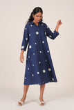 Indigo Classics Polka Dots Shirt Dress