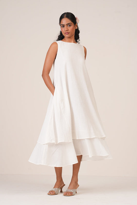 Fairy White Layered Dress
