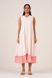 Pink-Peach Tiered Dress