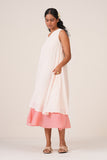 Pink-Peach Tiered Dress