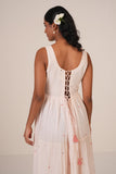 Peach Dots Embroidered Dress
