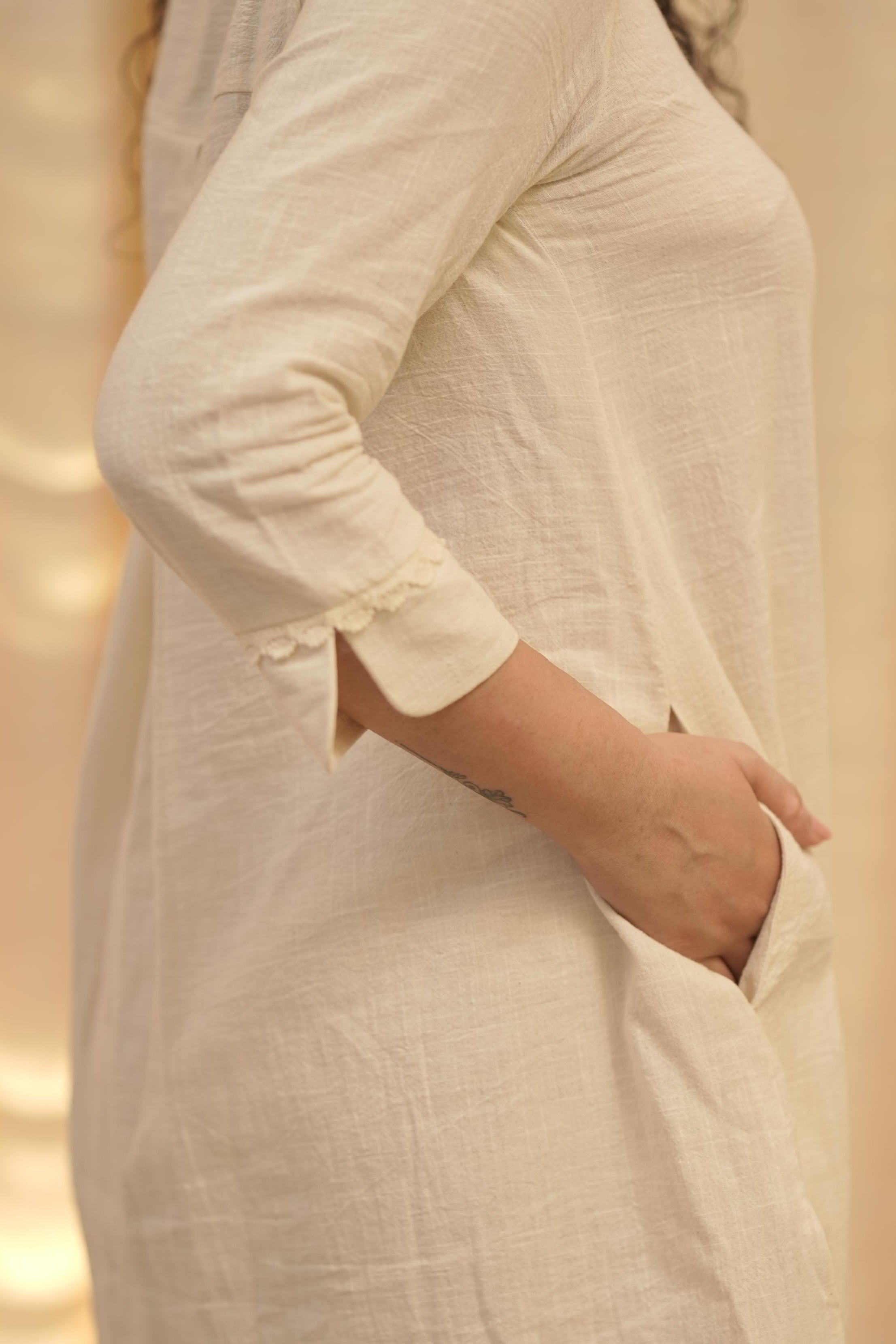 Premium Organic Cotton Safed Cord-Set