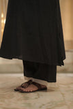 Black cotton Cord-Set with lace work