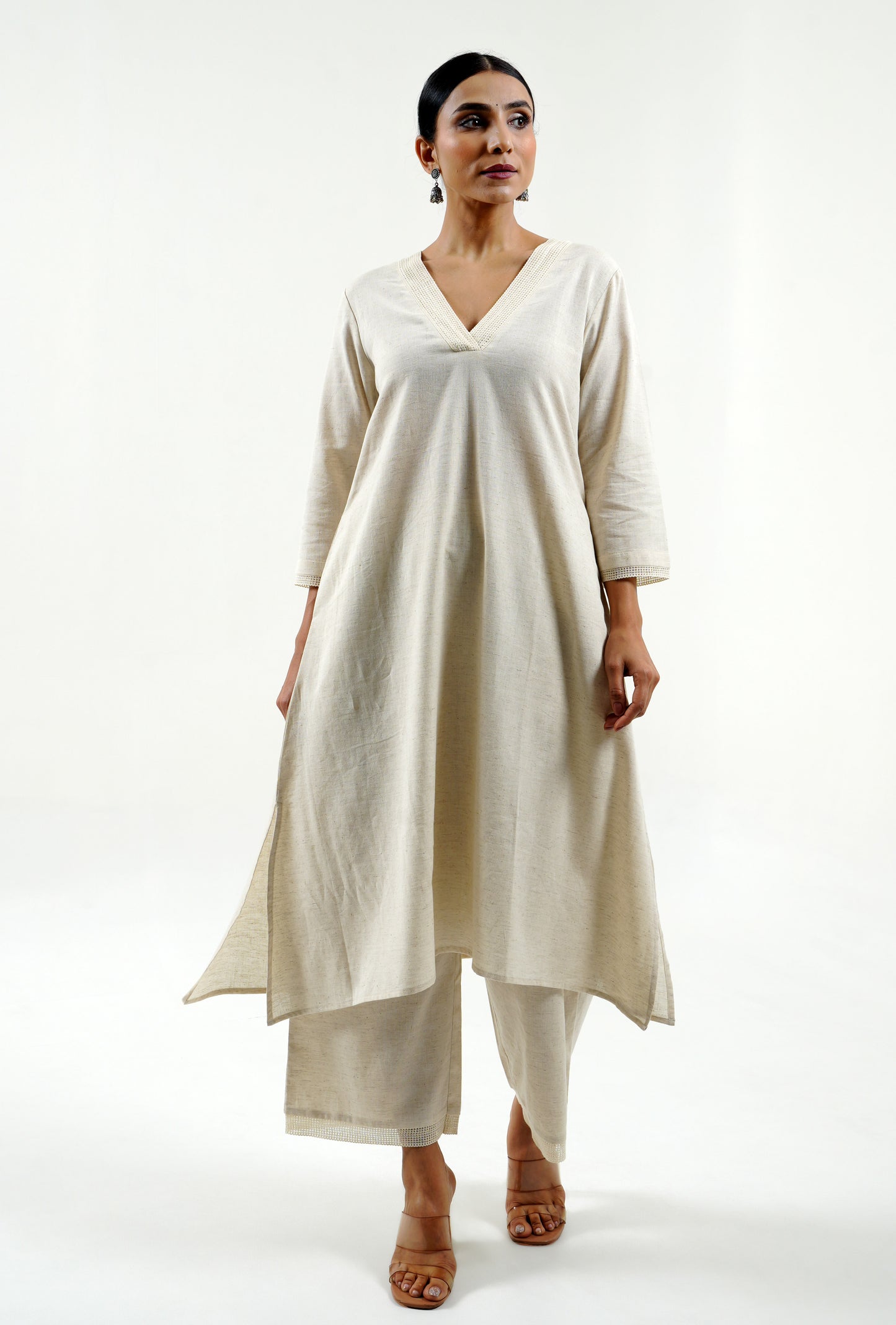 Ivory Cotton-linen Cord-Set