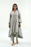 Floral block-print handloom kurta