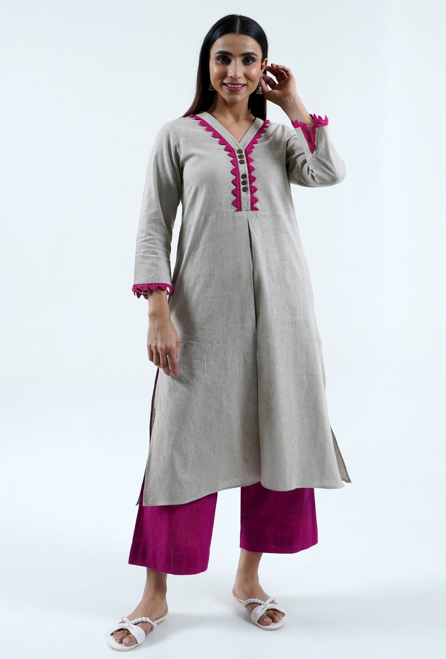 Handloom Cord Set with Rani Pants