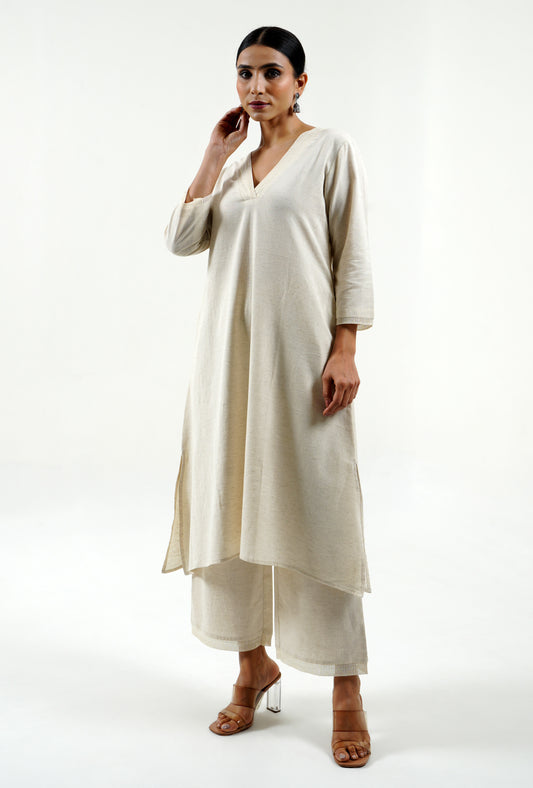 Ivory Cotton-linen Cord-Set