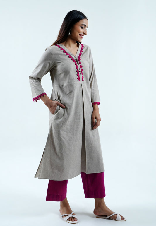 Handloom Cord Set with Rani Pants