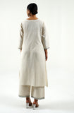 Ivory cotton linen kurta with lace work