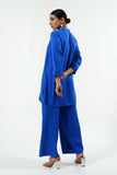 Electric Blue Modal Satin Kurta - Cyan India