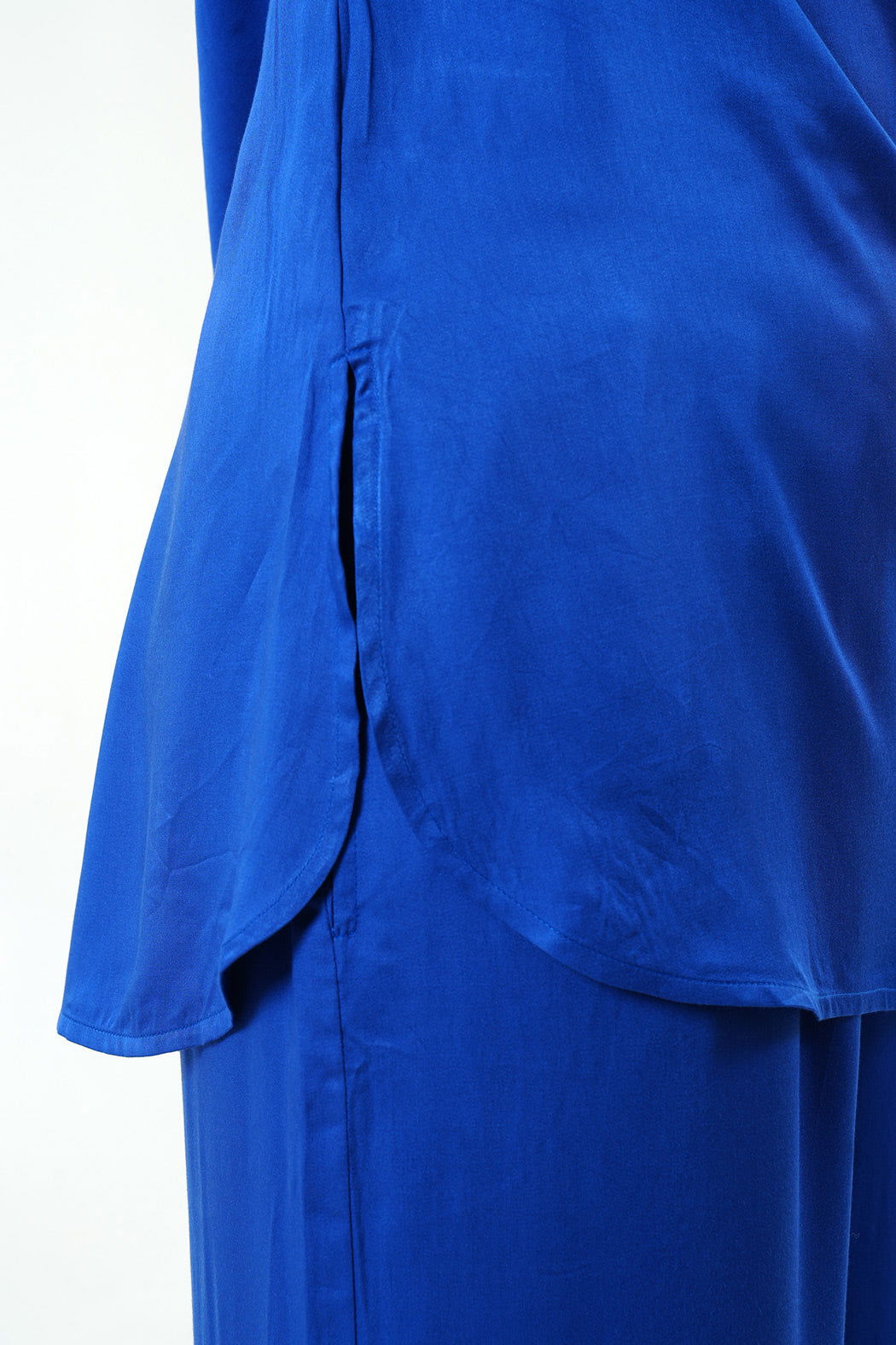 Electric Blue Modal Satin Kurta - Cyan India