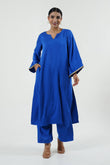 Electric Blue Modal Satin Set - Cyan India