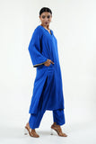 Electric Blue Modal Satin Set - Cyan India