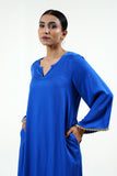 Electric Blue Modal Satin Set - Cyan India