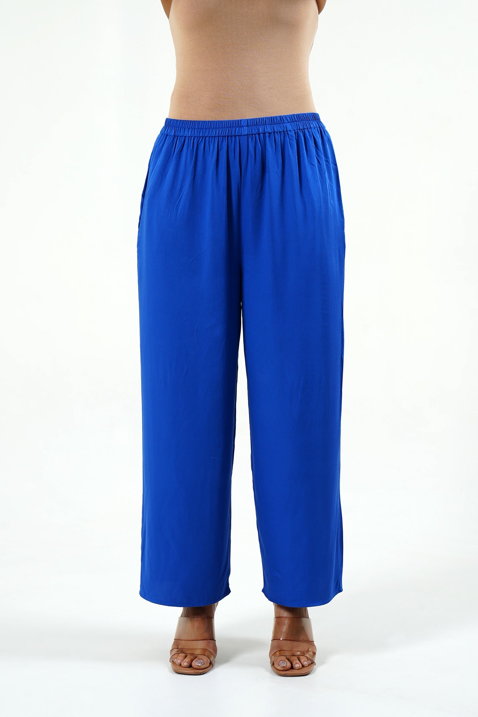 Electric Blue Modal Satin Set - Cyan India