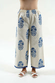 Floral Block Print Palazzo - Cyan India