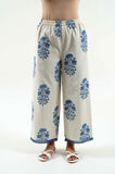 Floral Block Print Palazzo - Cyan India