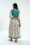 Fresh Roses Hand Block Printed Dress - Cyan India