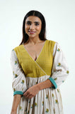 Fresh Roses Hand Block Printed Dress - Cyan India
