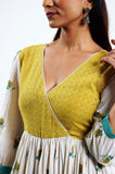 Fresh Roses Hand Block Printed Dress - Cyan India