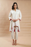 Fuchsia Embroidered High-Low Kurta - Cyan India