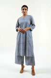 Geo Block Print Pants - Cyan India