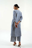 Geo Hand Block Print Cotton-Linen Cord Set - Cyan India