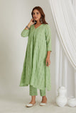 Green Checkered Cord-Set with Slip - Cyan India