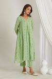 Green Checkered Cord-Set with Slip - Cyan India