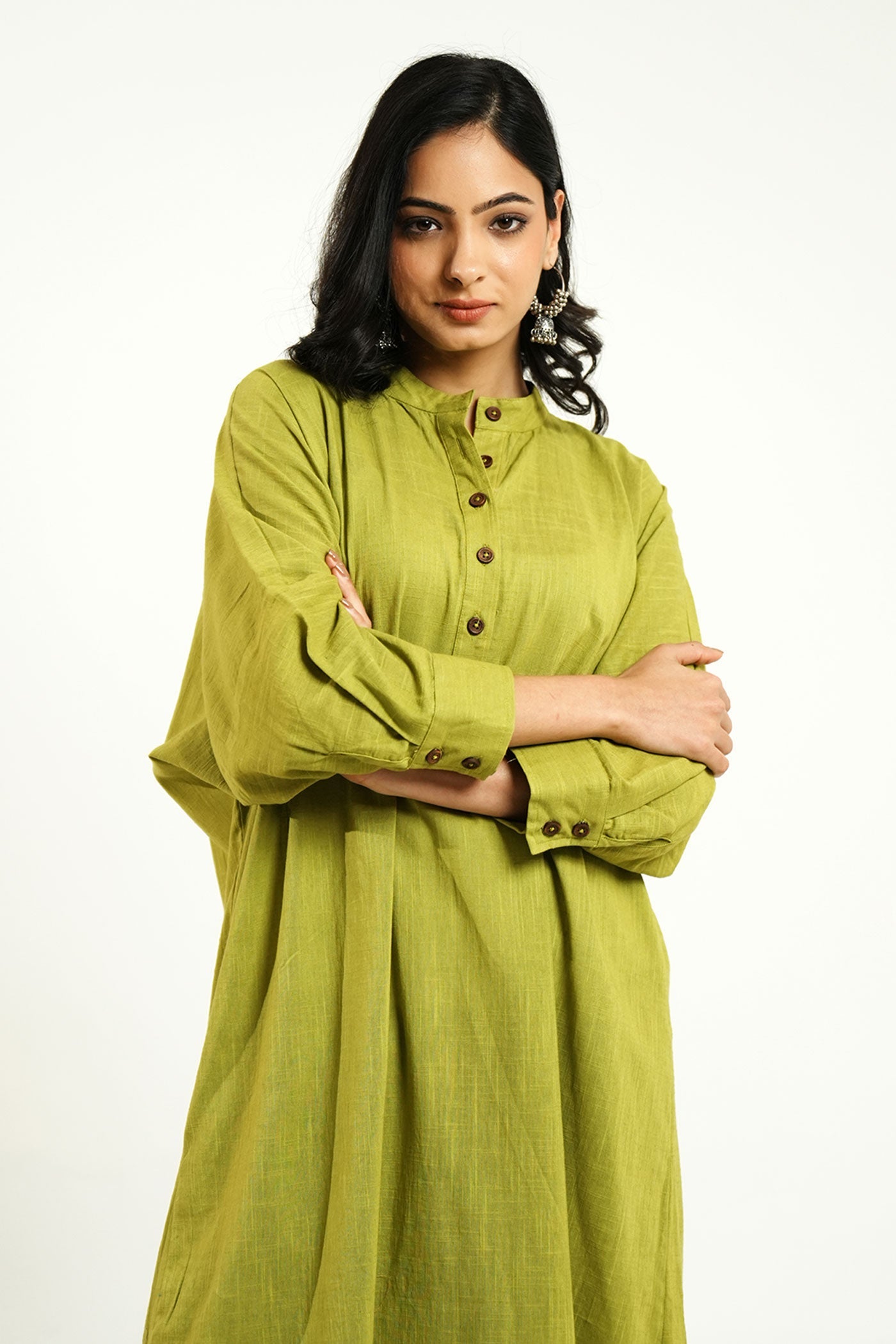 Green Comfort Fit Kurta - Cyan India
