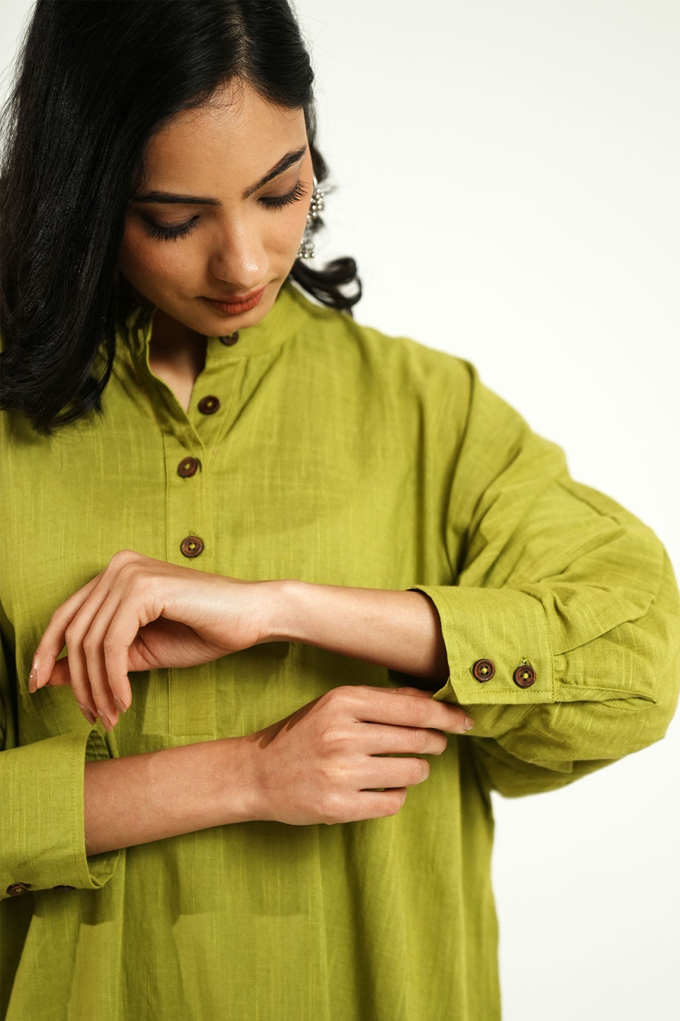 Green Comfort Fit Kurta - Cyan India