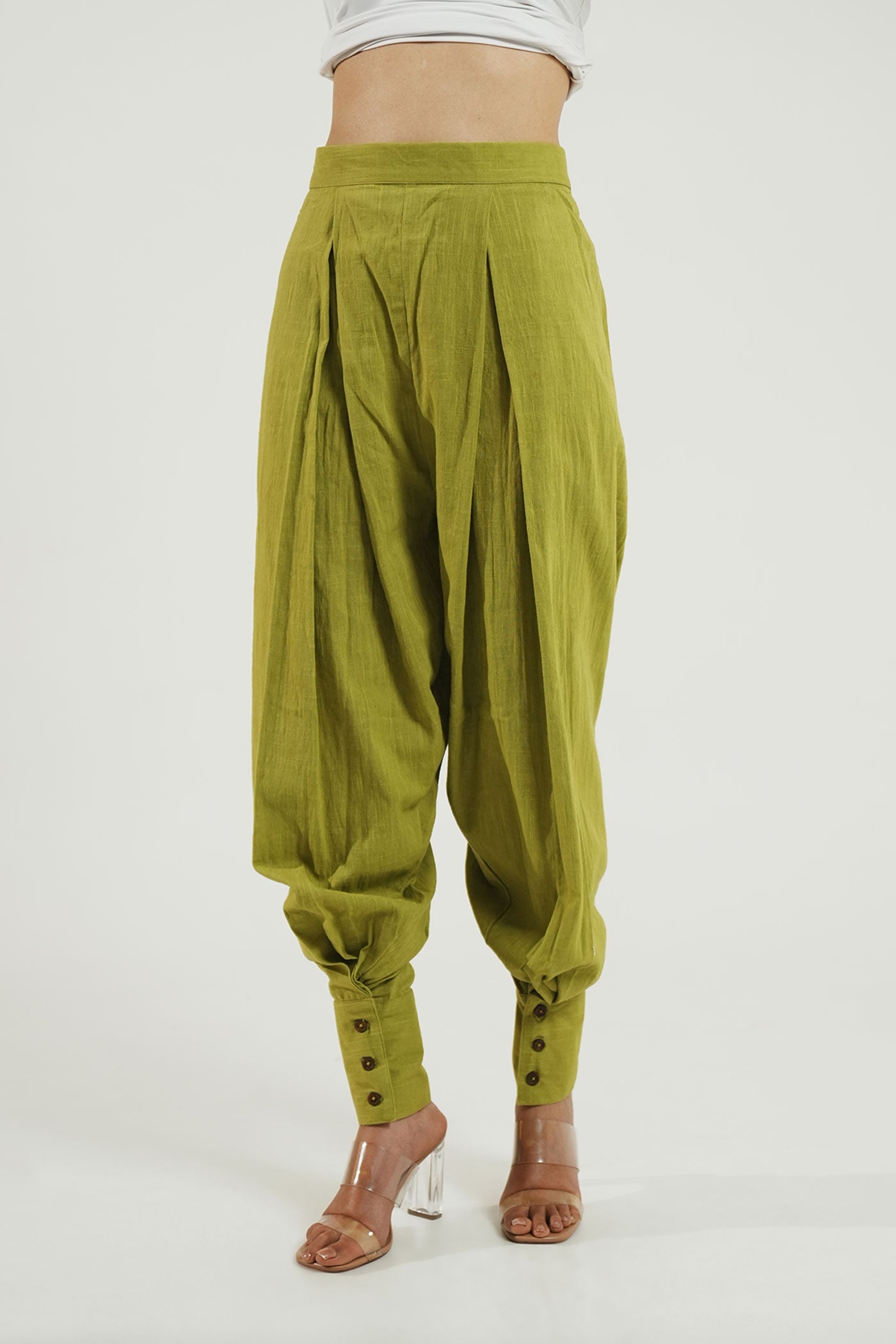 Green Dhoti Pants - Cyan India