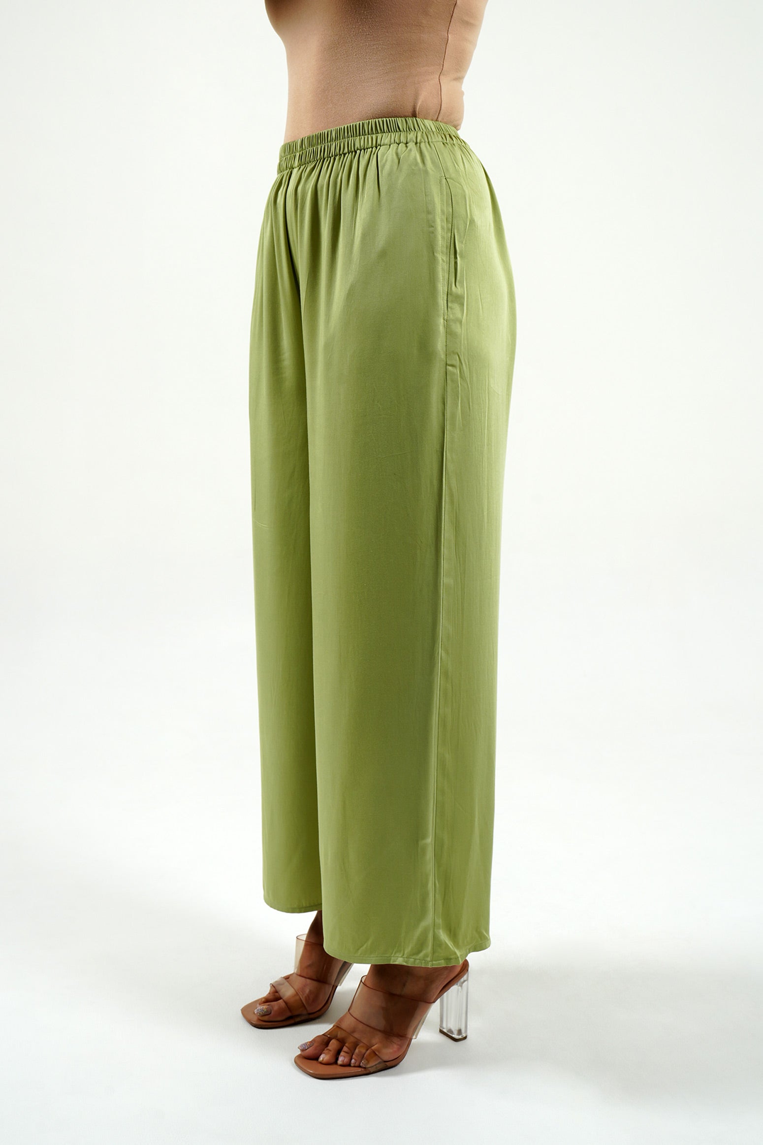 Green Modal Satin Set - Cyan India