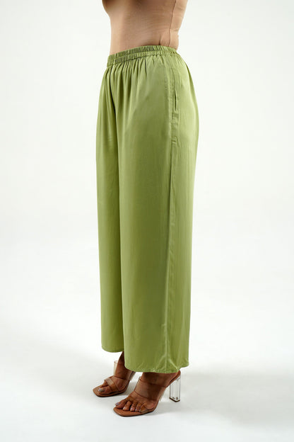Green Modal Satin Set - Cyan India