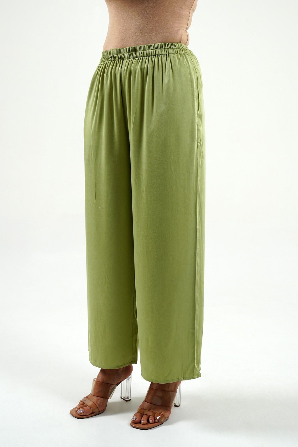 Green Modal Satin Set - Cyan India
