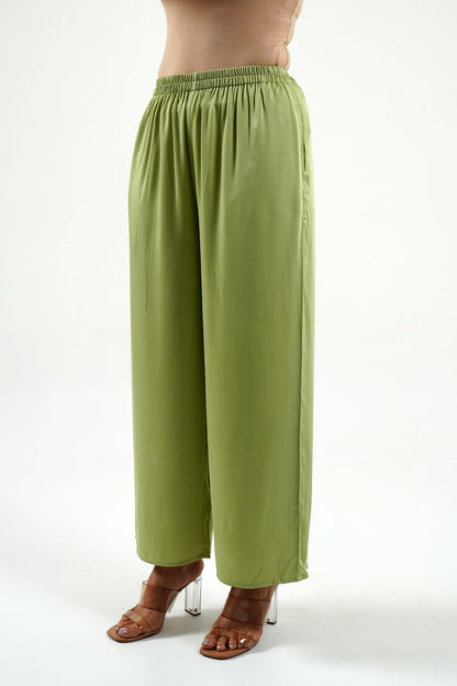 Green Modal Satin Set - Cyan India