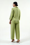 Green Modal Satin Shirt - Cyan India
