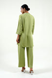 Green Modal Satin Short Kurta - Cyan India
