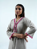 Handloom Cord Set with Rani Pants - Cyan India
