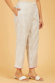 Handloom Cotton Stripes Pants - Cyan India