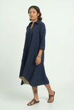 Handloom Indigo Ikat Dress - Cyan India