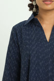 Handloom Indigo Ikat Dress - Cyan India